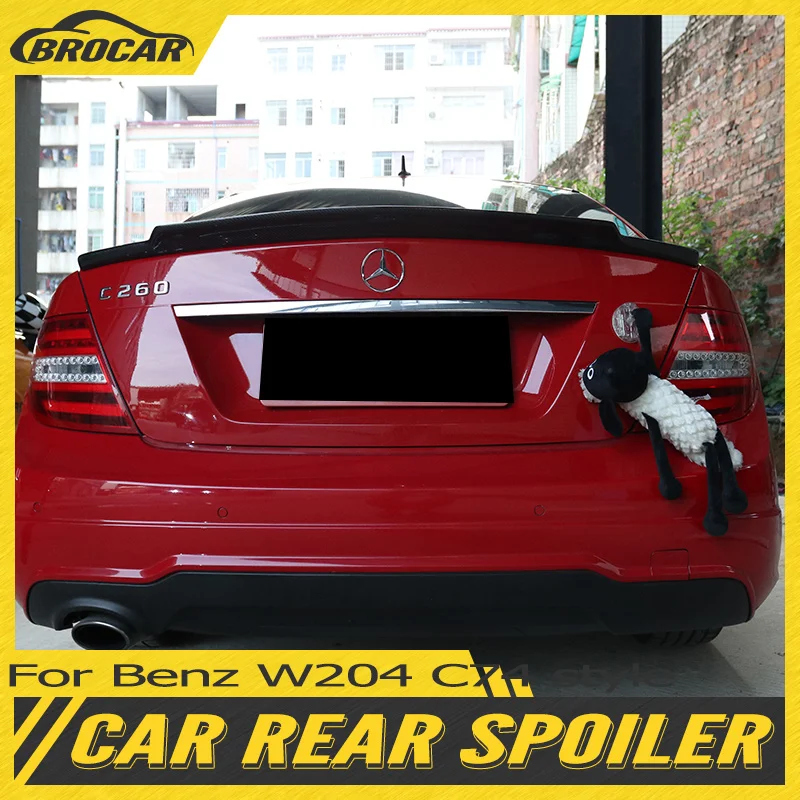 

For Mercedes Benz C-Class W204 C204 4Door 2Door Coupe C74 Style 2007-2013 Real Carbon Fiber Rear Spoiler Trunk Boot Wing Spoiler