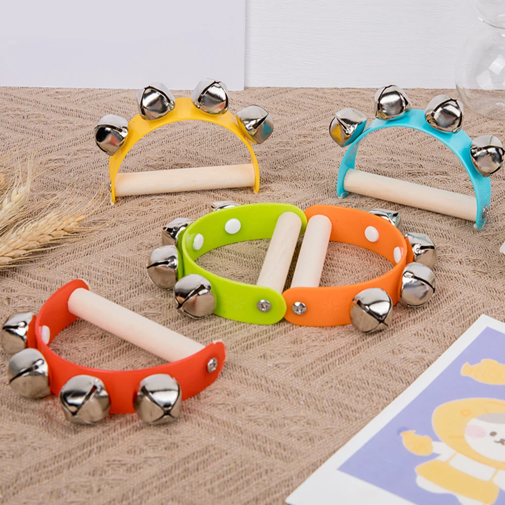 5 Pcs Half Round Hand Bell Jingle Shaker Bells Instrument Playthings Handheld Child