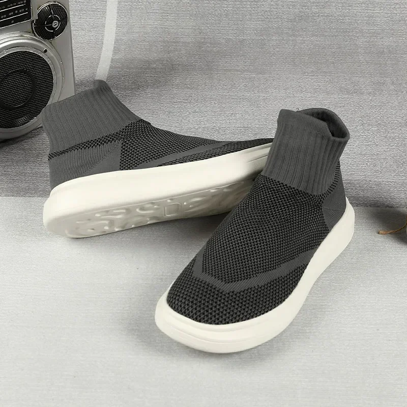 Warme Männer Casual Turnschuhe Bequeme Herren Stiefeletten Leichte Paar Walking Laufschuhe Mesh High Top Mann Socken Schuhe – Detail 13
