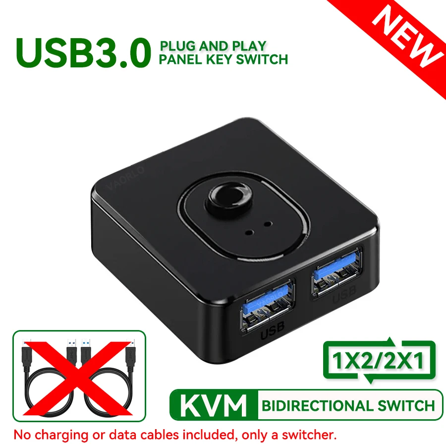 Universal USB 3.0 KVM Switch with Bidirectional Hub and Extender