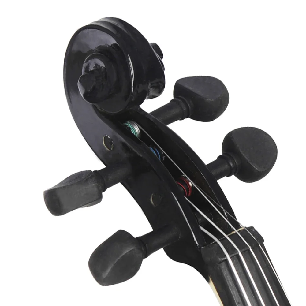 Black 1/8 Violin High Quality String Instrument Solid Wood Acoustic Fiddle With Box Musical Instrument Accessories Kids Gifts