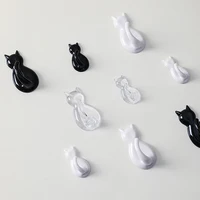 10PCS Cartoon Cat Hooks Self Adhesive Cat Decoration Keychain Hooks Removable Self-Adhesive Hooks For Hanging Towels Bathroom, 2