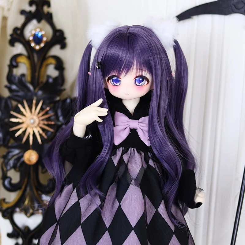  King Squirrel BJD Fake Hair 34 Parts Tee Fourth Bear Sister Bear Egg Long Curly Hair Cus Made High Temperature Silk