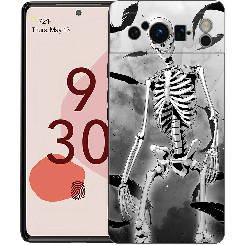 Skeleton Design Shockproof Black Silicone Phone Case