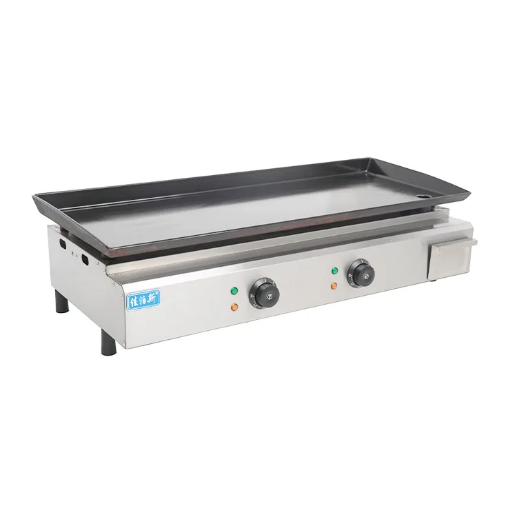 Commercial Kitchen Equipment Electric Tabletop Flat Plate Hamburger Griddle Stainless Steel Cast Iron Grill Griddle For Sale 3