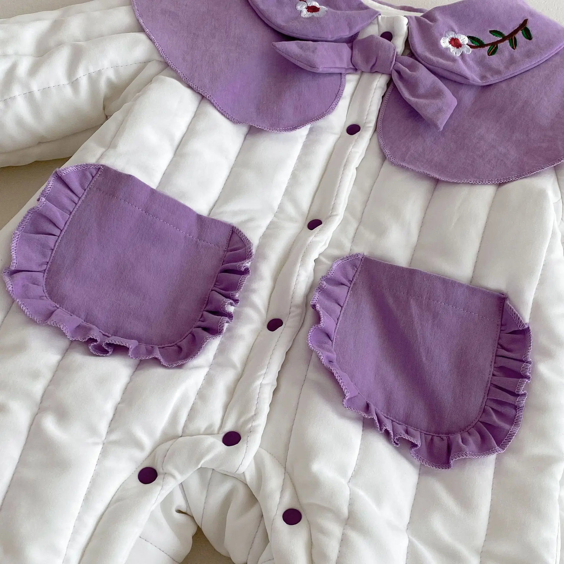 Winter Newborn Infant Baby Girls thickened onesie girl baby clip cotton Rompers Kids Onepiece Fashion Baby Clothing