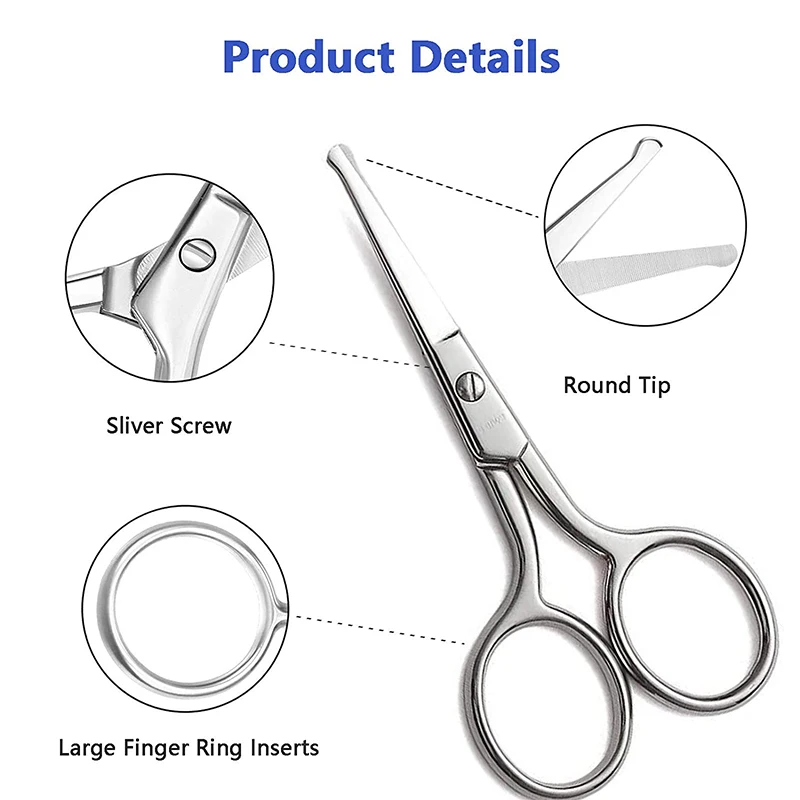 1Pc Nose Scissors Beauty Products Makeup Tool Hair Remover Nail Cuticle Round Tip Scissors Safe Health Nose Hair Scissors 2
