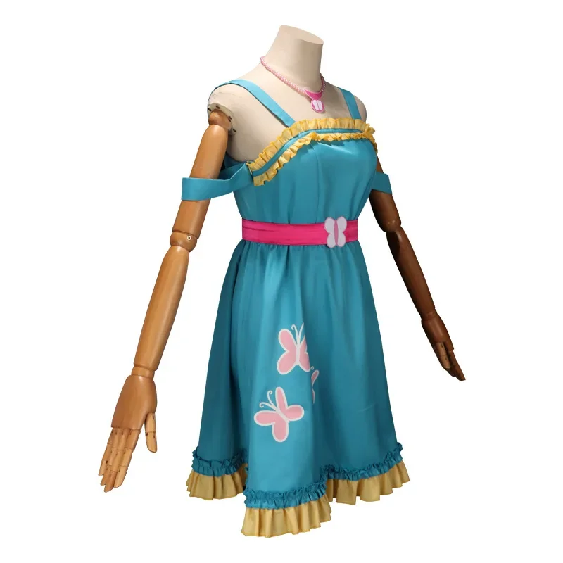 Cartoon Fluttershy Human Cosplay Costume Adult Women Girls Princess Dress Suit Halloween Uniform Outfit Party