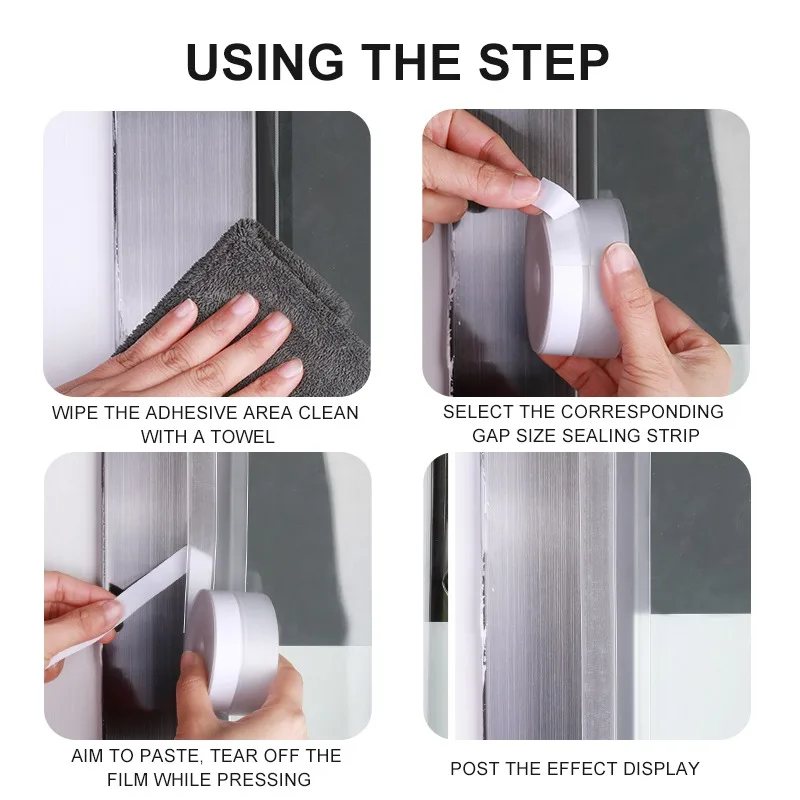 Sealing Tape Bathroom Kitchen Waterproof Anti-Mildew Caulking Sealed Isolate