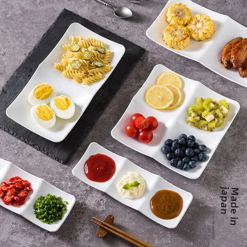 Imported From Japan Three-Compartment Breakfast Plate Fat Reduction Home Use Single Person Food Plate Dining Utensils Suit