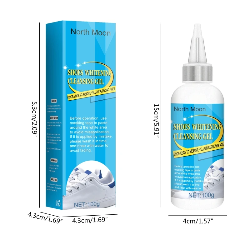 White Shoes Cleaner Shoes Whitening Remove Stain Polishing Cleaning Gel for Outdoor Traveling Sneakers Clean Tool Supplies