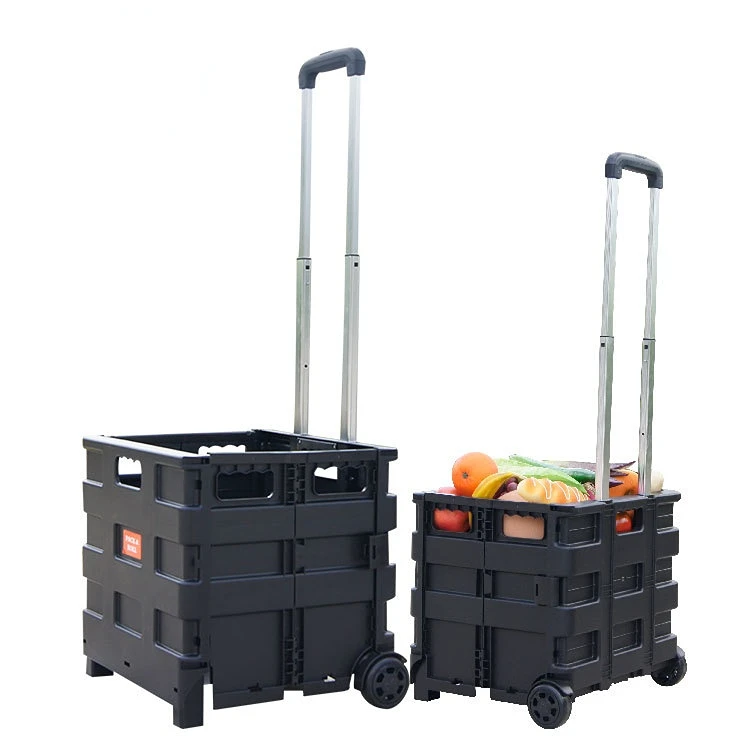 Storage Box Trolley Cart Supermarket Folding Convenient Shopping Cart Folding Trolley Vegetable Basket Trolley Grocery Cart fruit basket vegetable basket food basket supermarket display basket bread basket egg blue imitation rattan basket rattan basket