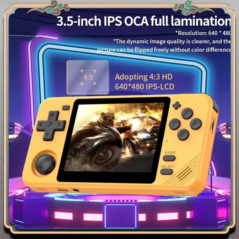 A46M-RGB10X Handheld Game Console 3.5 Inch IPS Screen 16+128GB Open Source For GBA GBC PSP NDS Simulator Video Game Console