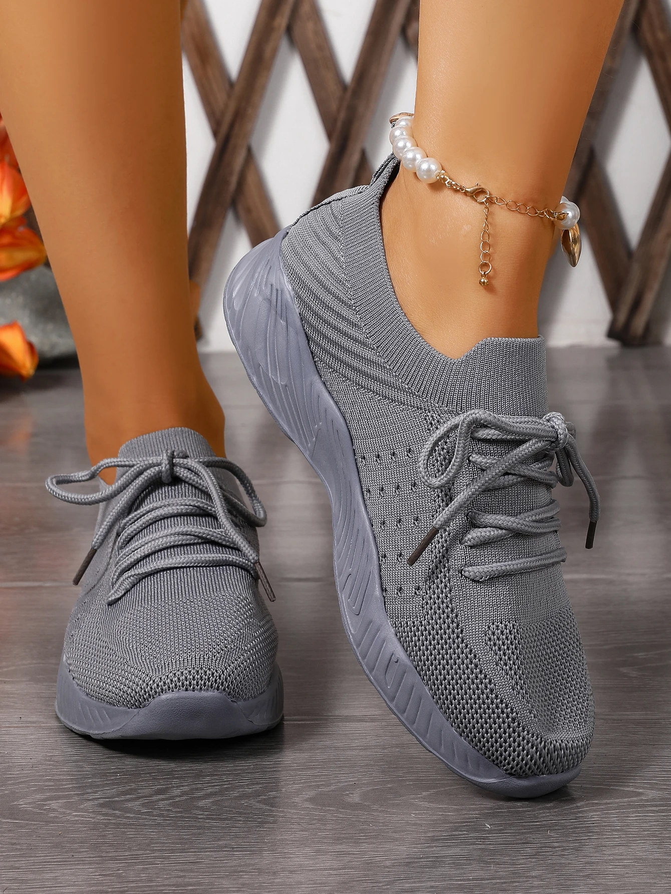 Sommer-Damenschuhe, atmungsaktive Freizeit-Sneaker mit Schnürung, vulkanisierte Schuhe, Damen-Plateau-Sportschuhe, Damen-Tennisschuhe – Detail 3
