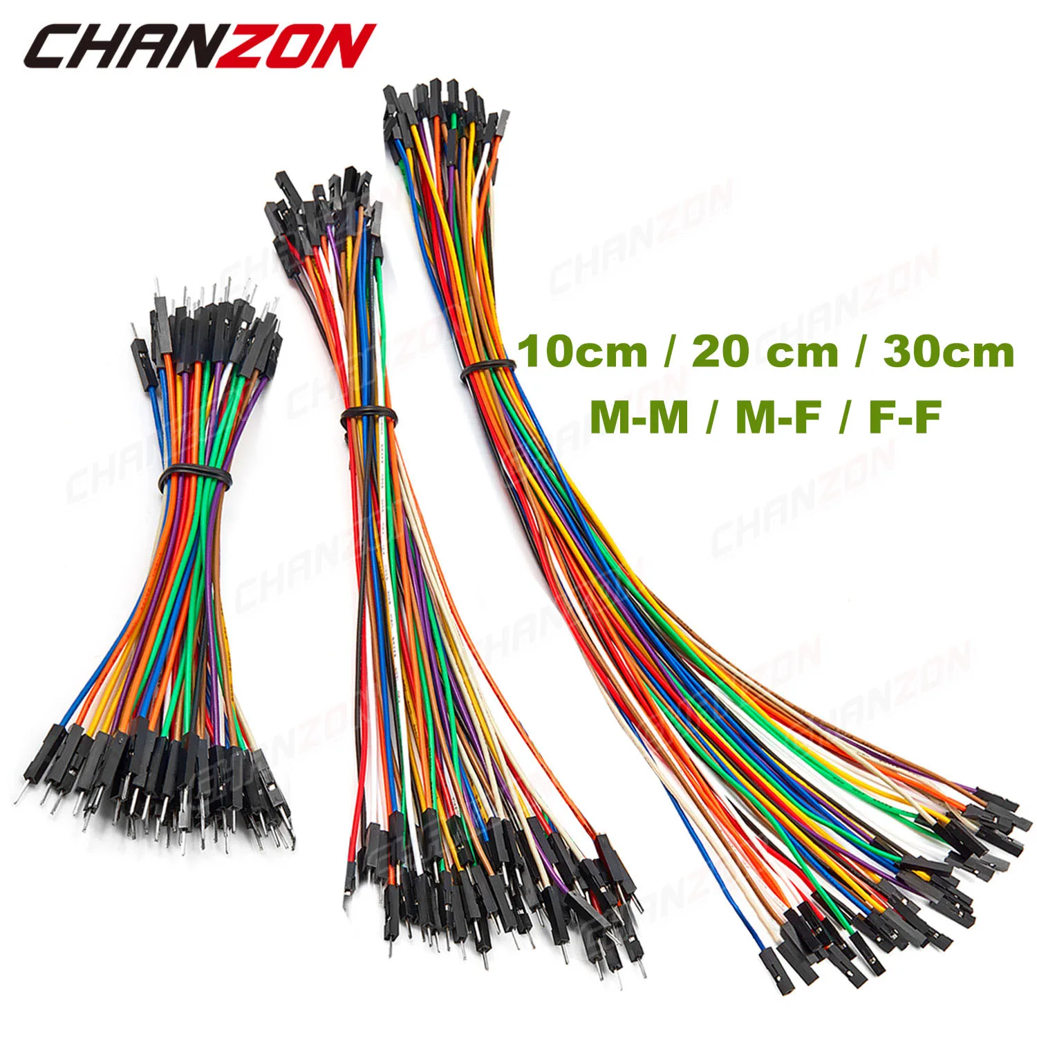 Z&T 100pcs Solderless Flexible Breadboard Jumper Wires Kit Male to Male 12  16 20 25cm Optional, 1A Multicolored Arduino Wires Dupont Ribbon Cables for