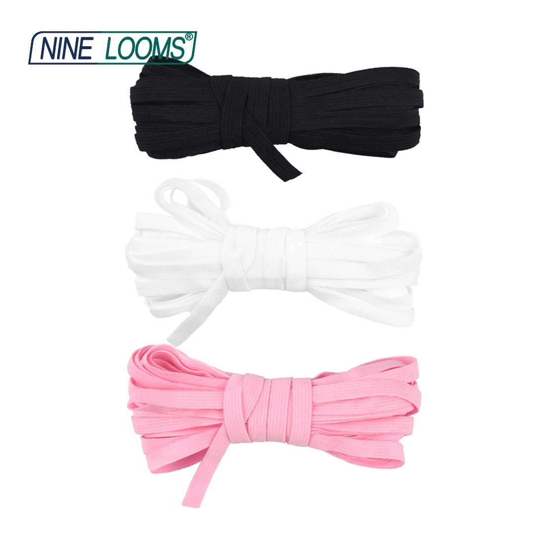 Knitted Skinny Elastic Cord 1/4" 6mm 7mm 5mm Spandex Band String Face Cover Earloop Dress DIY Sewing Trim 2 5 10 Yard NINE LOOMS