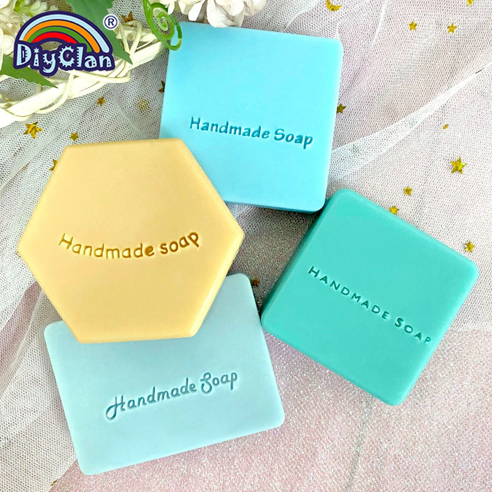 HANDMADE SOAP Series Seifenstempel zum Selbermachen, handgefertigt, natürliche Bio-Seifenherstellung, Siegel mit Griff, transparentes Harzkapitel – Detail 3