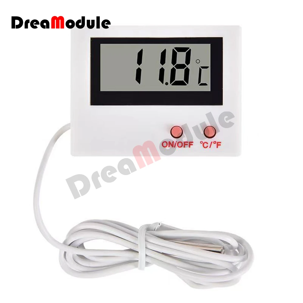 Termómetro Digital LCD con Sensor de sonda para piscina, estación de pie, refrigerador, tanque de agua con Cable, Sensor de temperatura