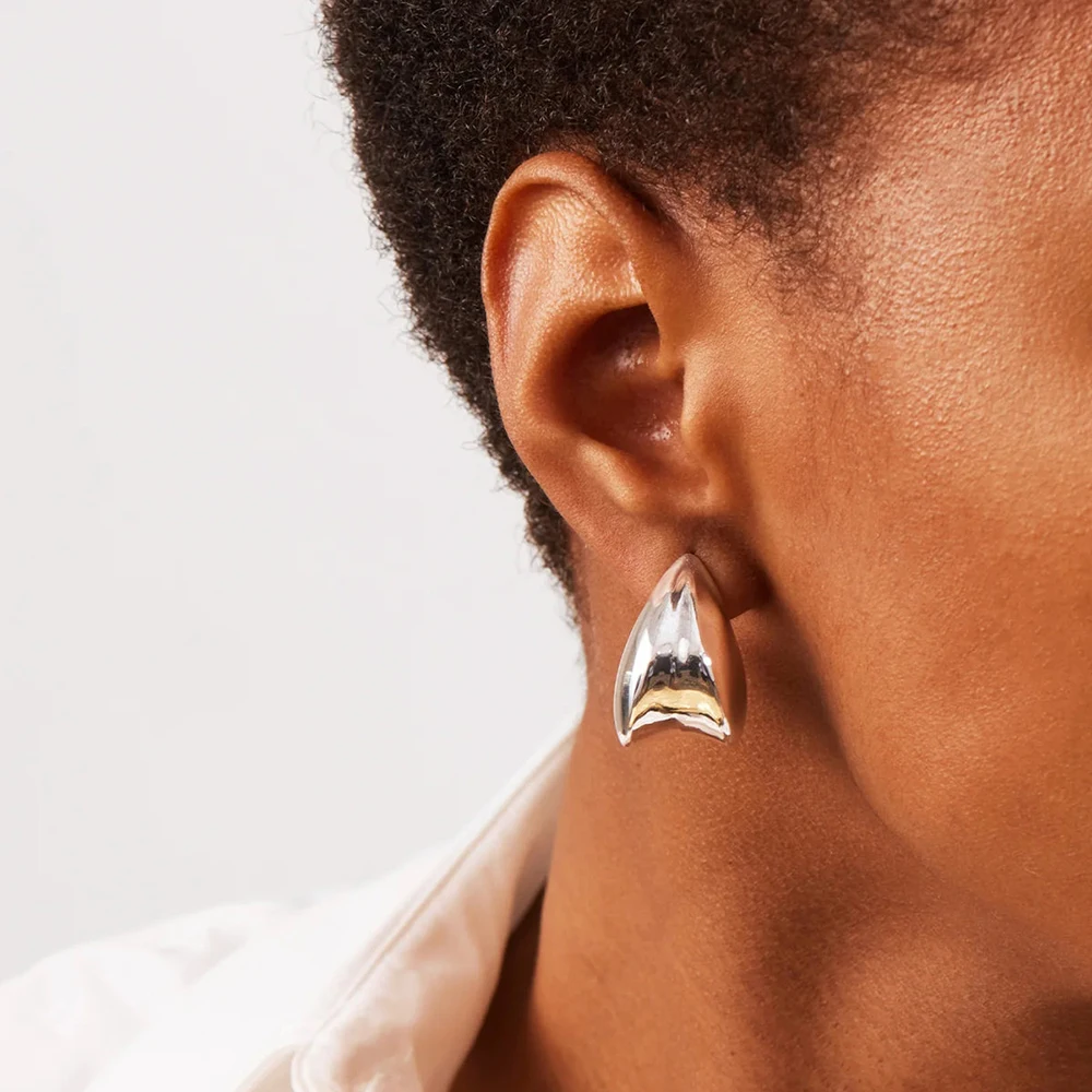 Silver Color New Puff Earrings for Women Sleek Waterproof Water Droplet Chunky Bubbles Women's Earring Chic Jewelry Party Gifts