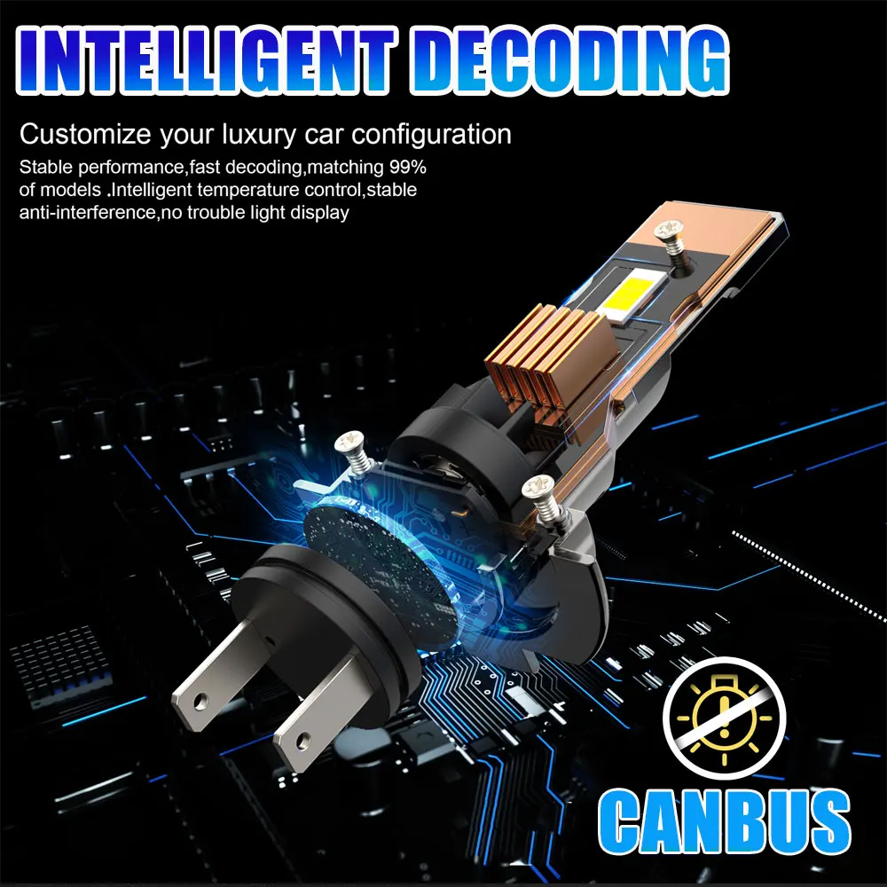 H7 H4 LED 헤드라이트 H3 9005 HB3 CANBUS LED 전구 상향등 하향등 헤드램프 6000K 스포트라이트 터보 라이트 자동차용 플러그 앤 플레이 12V