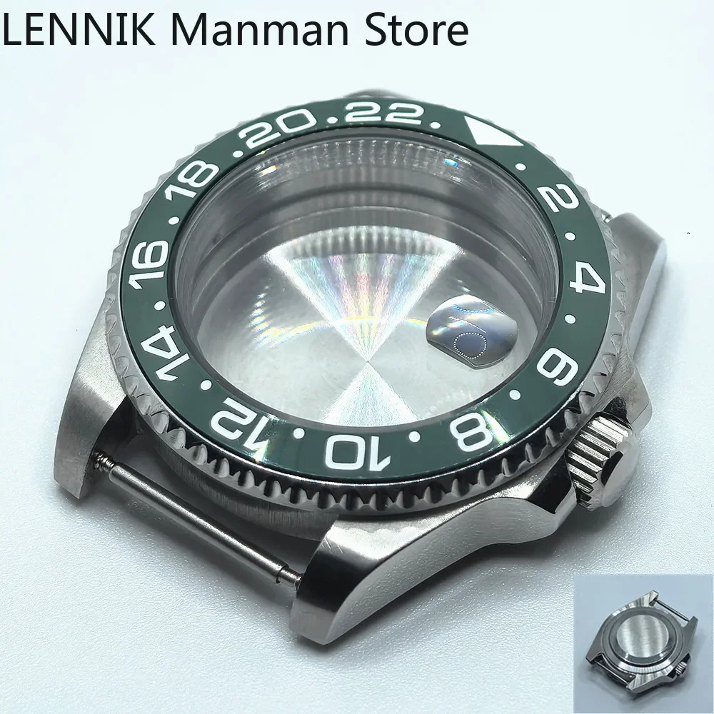 40mm Black PVD Watch Case with Transparent Back Glass