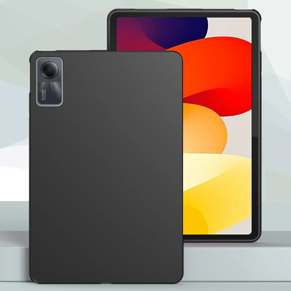 Premium Silicone Tablet Case - Flexible Soft TPU Black Back Cover