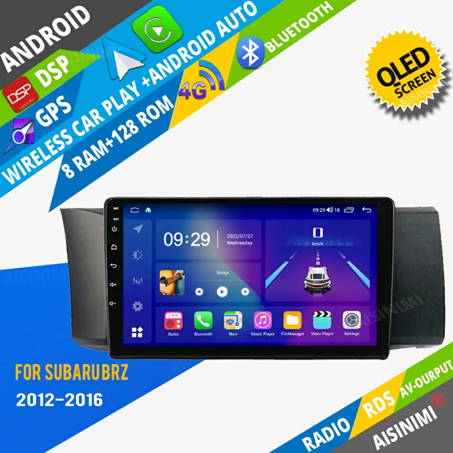 Aisinimi Android Car Dvd Player Navigazione Per Subaru Brz 2012-2016 Toyota Gt Autoradio Car Audio Gps Multimedia Stereo Monitor