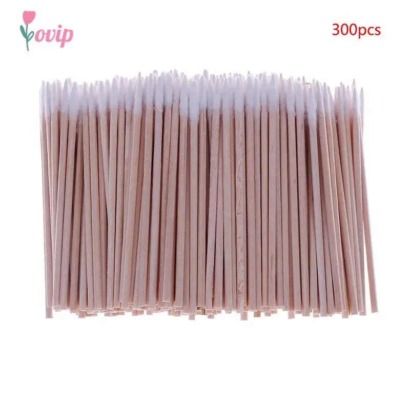 

300PCS Wood Handle Cotton Swabs MINI Pointed Tip Head Cotton Swab Eyebrow Tattoo Makeup Color Nail Seam Dedicated Dirty Picking