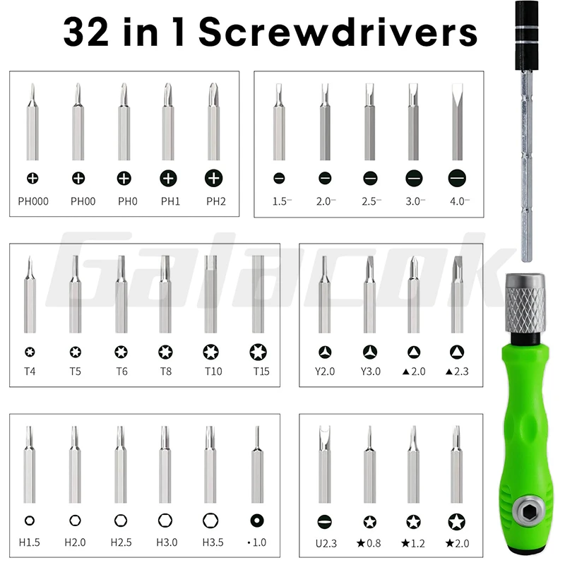 Screwdriver Set 32 in 1 Multifunctional Screwdriver Set Mini Small Screwdriver Torx Phillips Magnetic Screw Driver Bit Portable Repair Tool Kit