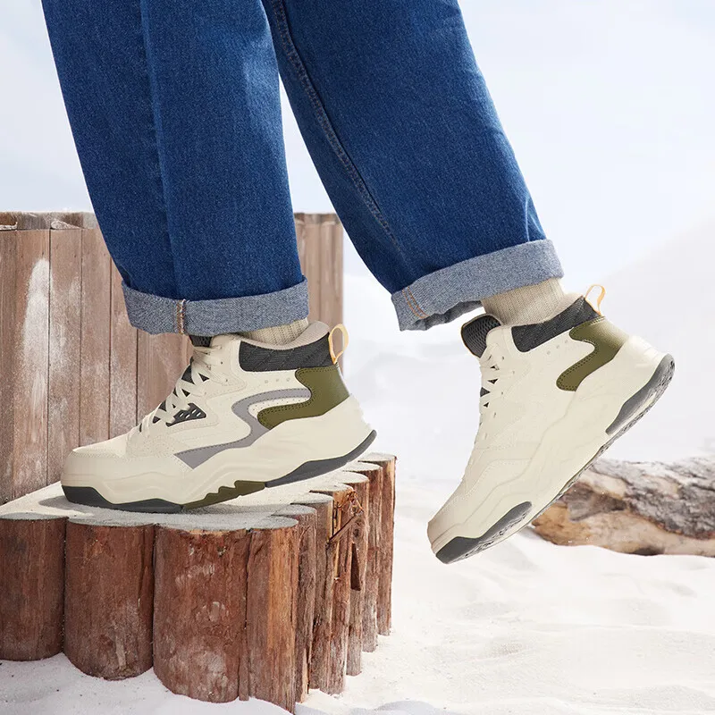 361 Degrees New Men's Sports Shoes Winter High-Top Velvet Warm