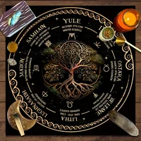 نسيج المذبح، الرموز الروحية، الممارسات الوثنية، العرافة، علم التنجيم، قراءات التارو، حصيرة الزخرفية 1