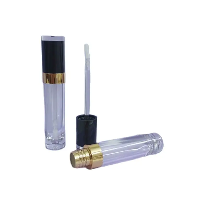 50pcs-lip-gloss-tube-black-white-lid-gold-line-85ml-clear-plastic-cosmetic-packing-bottle-empty-clear-round-lipgloss-container