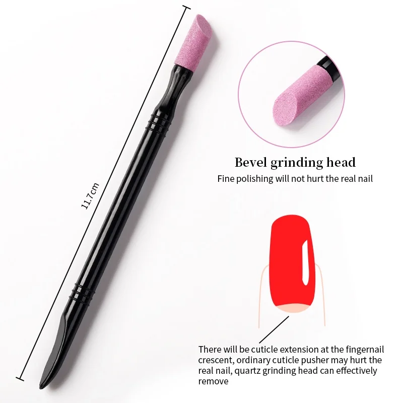 1Pc Double-end Nail Cuticle Remover Washable Acrylic Dead Skin Pusher Trimmer Manicure Tools Professional Nail Art