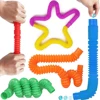 8Pack Large Pop Tubes Fidget Toys Sensory Toy for Stress Anxiety Relief for Children Adults Learning Toys Toddlers Stretch Tube 2