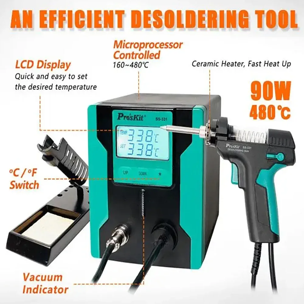 LCD Digital Electric Desoldering Station Vacuum Soldering Pump