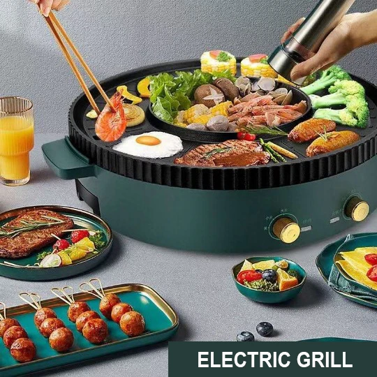 Household Smokeless Grill Indoor Barbecue Pan Electric Baking Pan Grilled  Fish Barbecue Pot Electric Oven Barbecue Machine - AliExpress