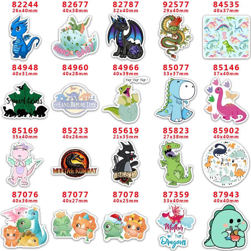 DIY Craft Supplies Sewing Accessories Cartoon Dinosaur Printed Planar Resins Mold 10 Pieces. PR-82244 craft supplies