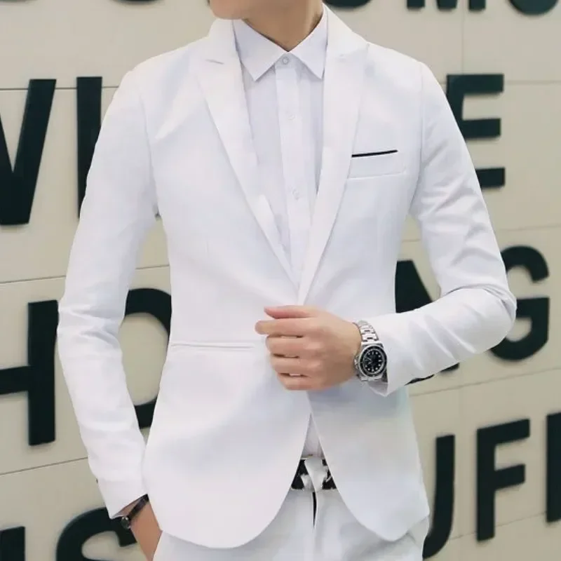 Fashion Solid Color High-end Casual Business Men's Blazer Groom Wedding Gown Blazers for Men Suit Tops Jacke Coat Customized
