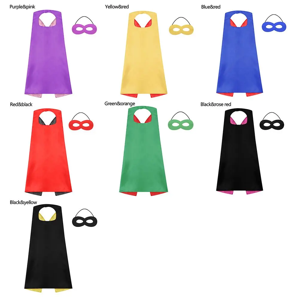 New DIY Performance Props Children Gifts Superhero Costumes Super Hero Cloak Mask Boys Girls Cloak Halloween Cosplay