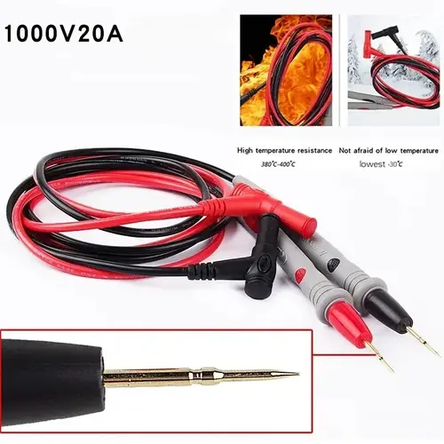 1 Pair Universal Probe Test Leads Pin Digital Needle Tip Multi Meter Tester  20A 1000V - Image 5
