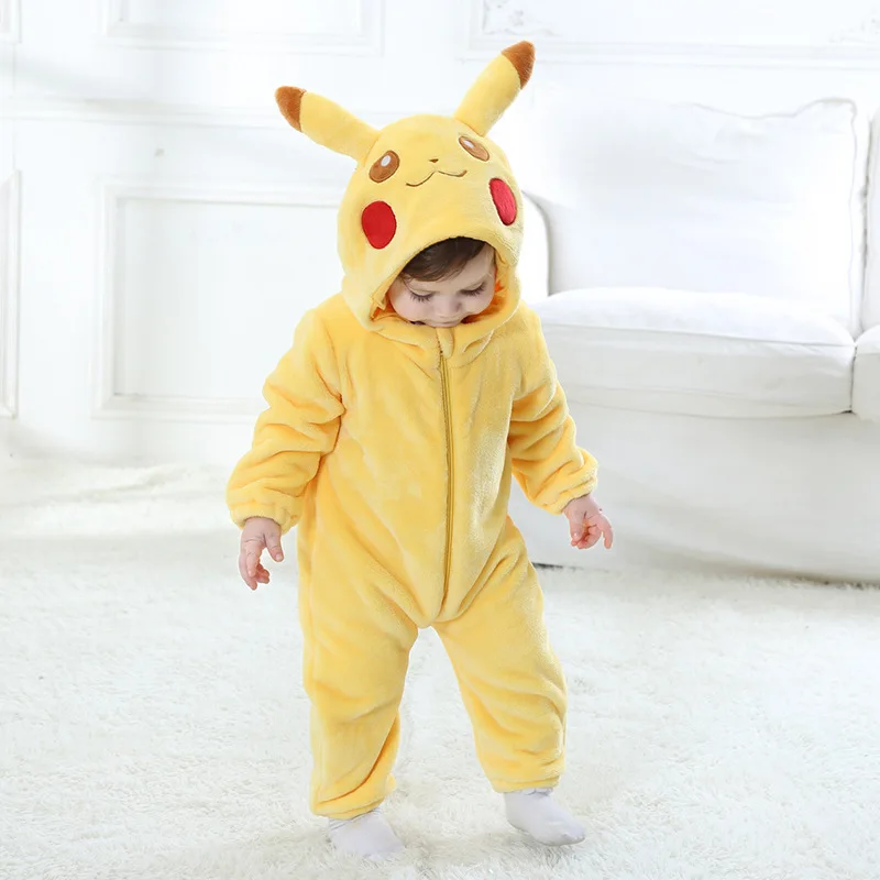 

Baby Pikachu Costumes 0-5 Years Kids Pokemon Outfit Animal Cosplay Suit Soft Warm Flannel Pajama Boy Girl Festival Clothes