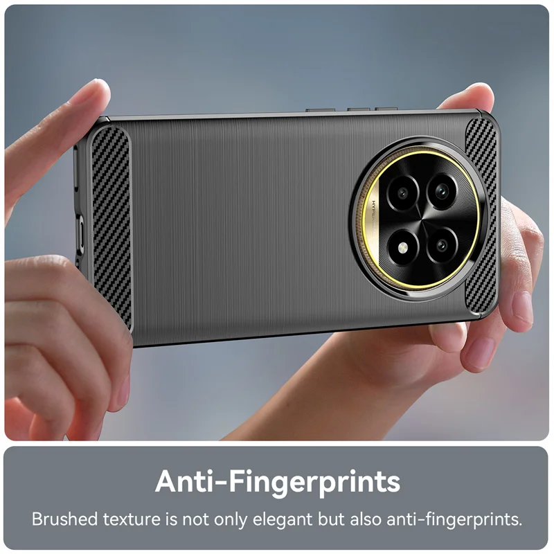 Enhanced Carbon Fiber Soft Silicone Back Bumper Case Cover