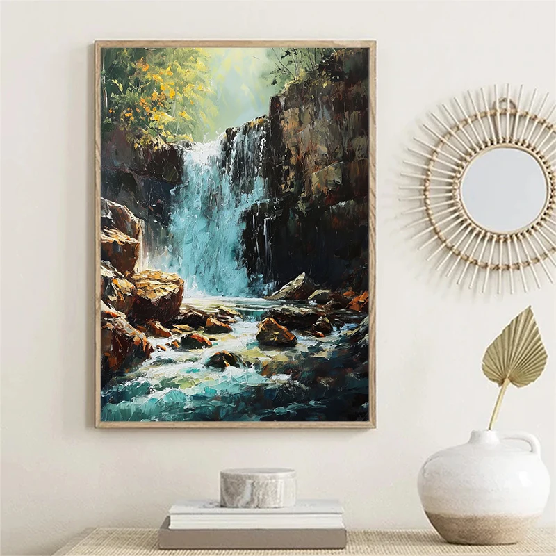 Oil Painting Poster Landscape surfing Beautiful Piano Canvas printing wall art decoration hanging paintings Home room decoration