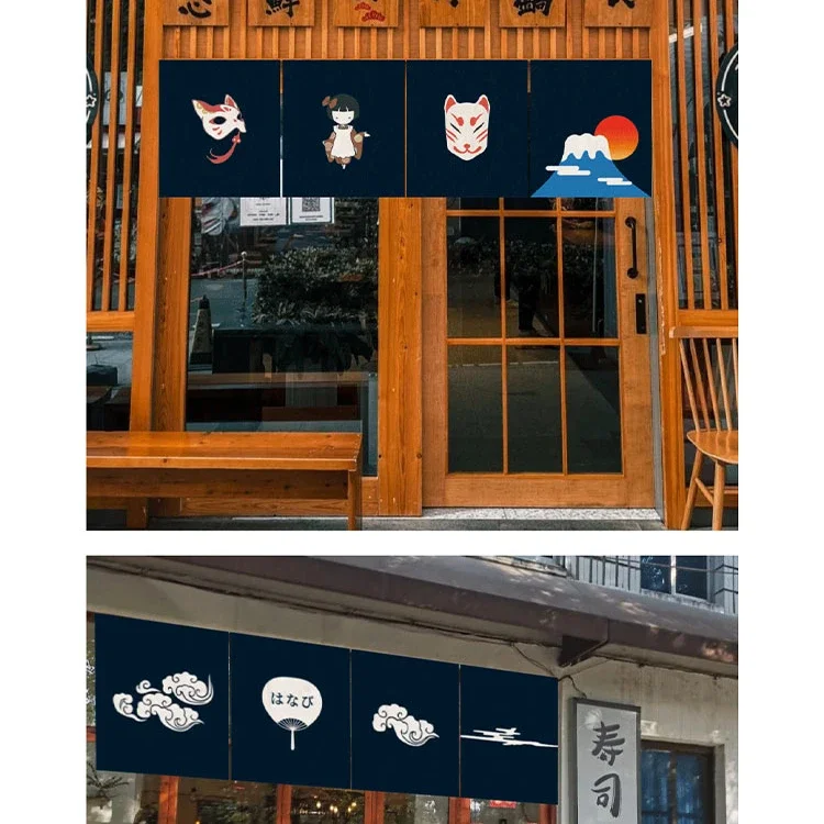 Japanese Sushi Restaurant Entrance Curtain Japanese Food Outlet Horizontal Curtain Shop Decoration Flag Curtain Noren 3