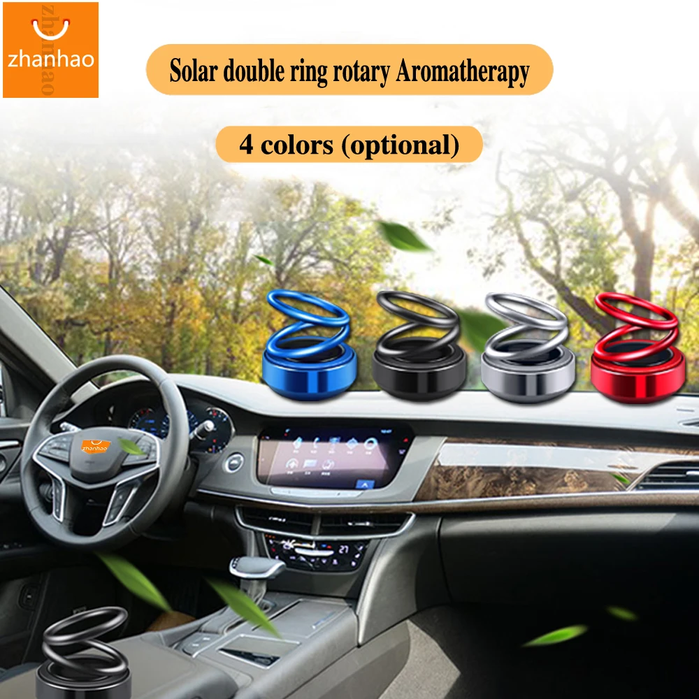 About Solarsolar Car Air Freshener - Rotating Twin-ring Aromatherapy  Diffuser