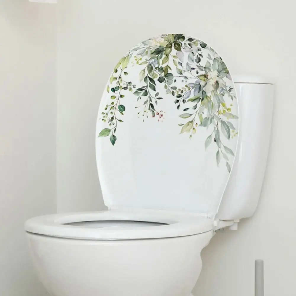 3D Background Decoration Toilet Decorative Wall DIY Home Decor Wall Decals Flower Leaf Sticker Art Mural Plant Toilet Sticker