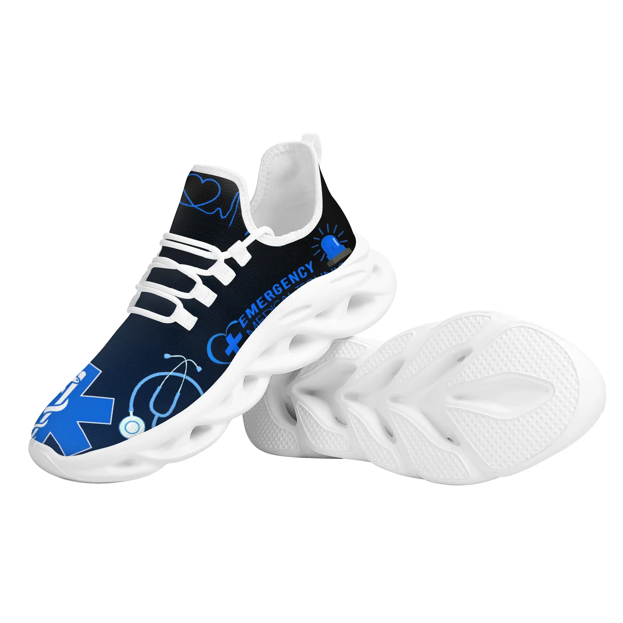 EMT EMS EMR Paramedic Print Shoes For Women Medical Surgical Design Breathable Sneakers Lace Up Footwear Zapatos