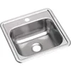 D115151 Dayton Single Bowl Drop-in Stainless Steel Bar Sink 15 x 15 with 2" Drain Hole 3