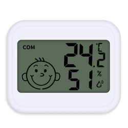 Compact Digital Temperature and Humidity Sensor with LCD Display (White)