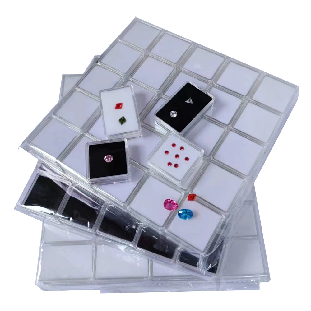 50PcsLooseDiamondDisplayBoxTransparentGemstoneStorageCase